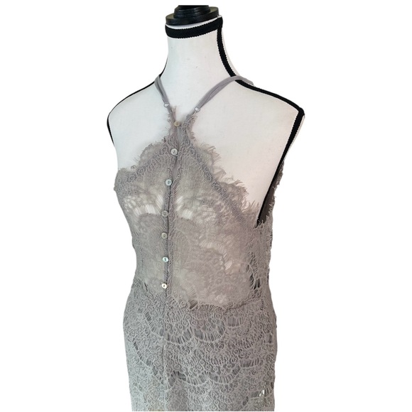 Free People Intimately Racerback Dusk Lace Mini Dress Size Large - Picture 3 of 15
